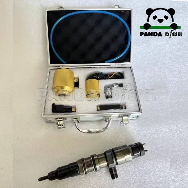 Kit de ferramentas acessórias bs016b para teste de injetor Bosch Common Rail Diesel CRIN 4.2 pins 0445120303 em bancada de teste.