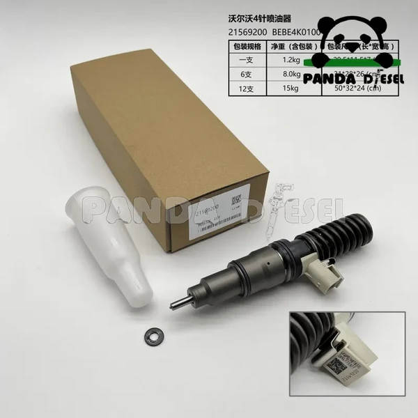 Injetor de Combustível EUI Delphi E3 de 4 Pinos 85013271 21569200 Bebe4k01001 Compatível com Caminhão Volvo D11 Fh D13 Motor Diesel (atacado)