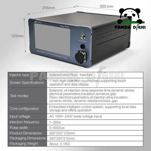igap 300 testador de injetores piezo e solenoide de combustível common rail com função completa e tela de toque de 7 polegadas bulk