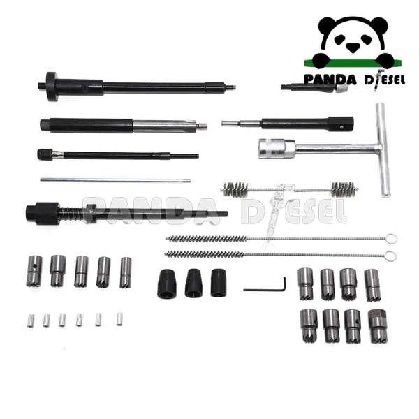 Kit completo de ferramentas duráveis para corte e limpeza de sede de injetor diesel e reparo, 28 peças, fábrica.