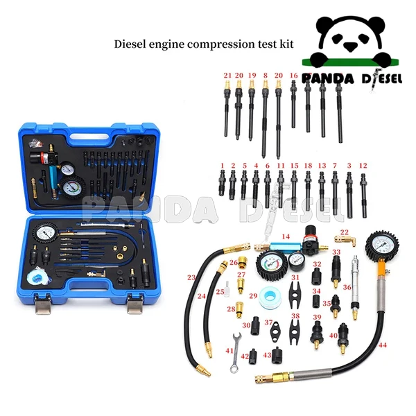 46 peças kit de ferramentas de teste de vazamento de compressão de motor diesel a granel